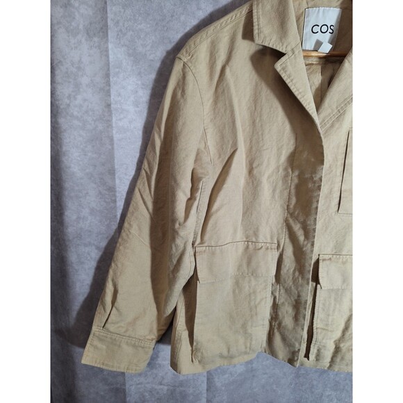 COS Relaxed Fit Linen Blend Utility Jacket Womens Small Chore Barn Career Casual - Picture 2 of 14
